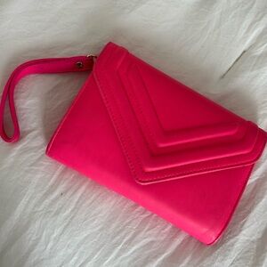 Neon pink Aldo clutch